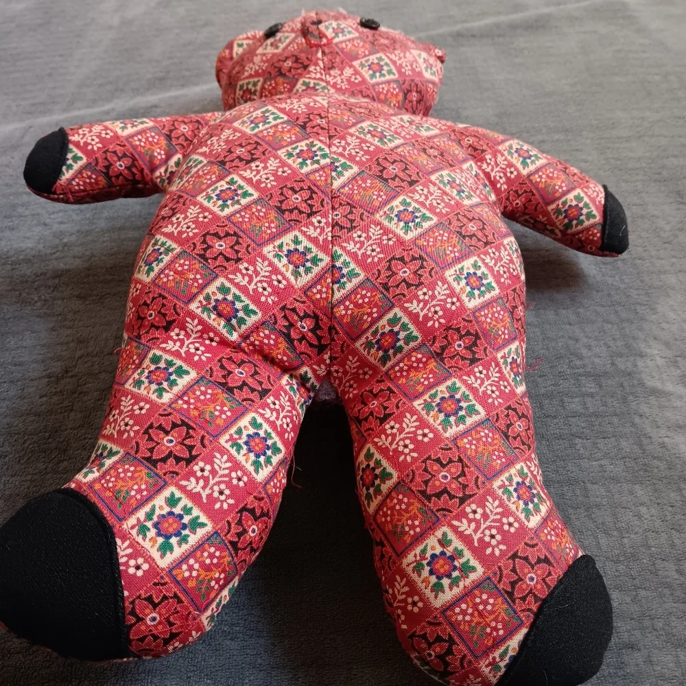 70s Handmade Vintage Cottagecore Plush Stuffed Animal Lot Bear & Elephant Whimsy
